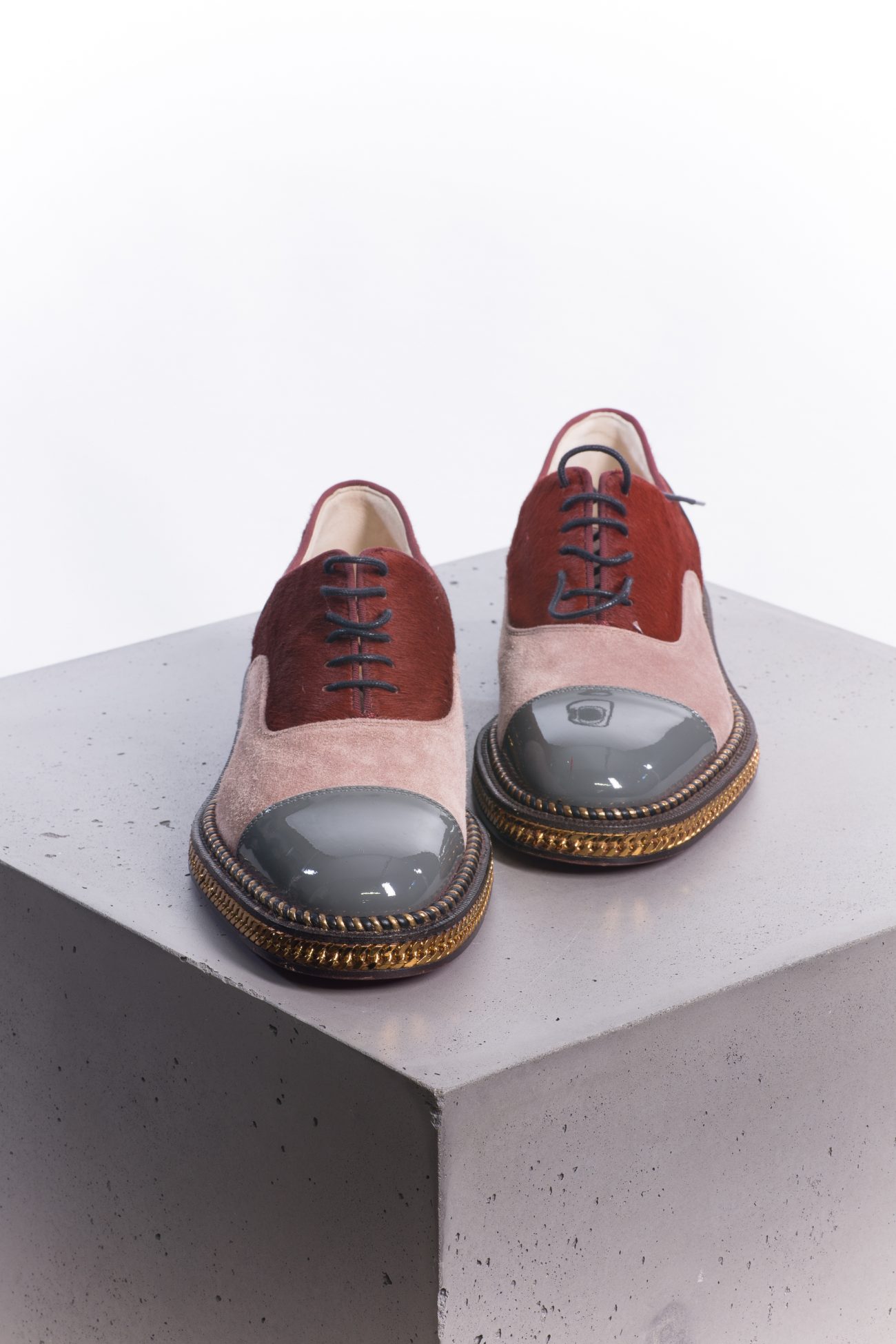Christian Louboutin Latcho Mixed-Media Oxfords Loafers