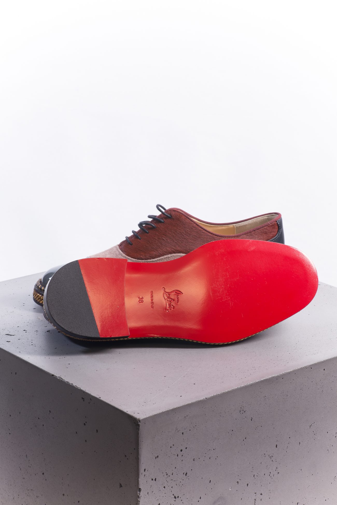 Christian Louboutin Latcho Mixed-Media Oxfords Loafers