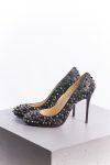 Christian Louboutin Black Leather Fifi Spikes Pumps