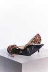 Prada Leopard Print Pony Hair And Patent Leather D'Orsay Pumps