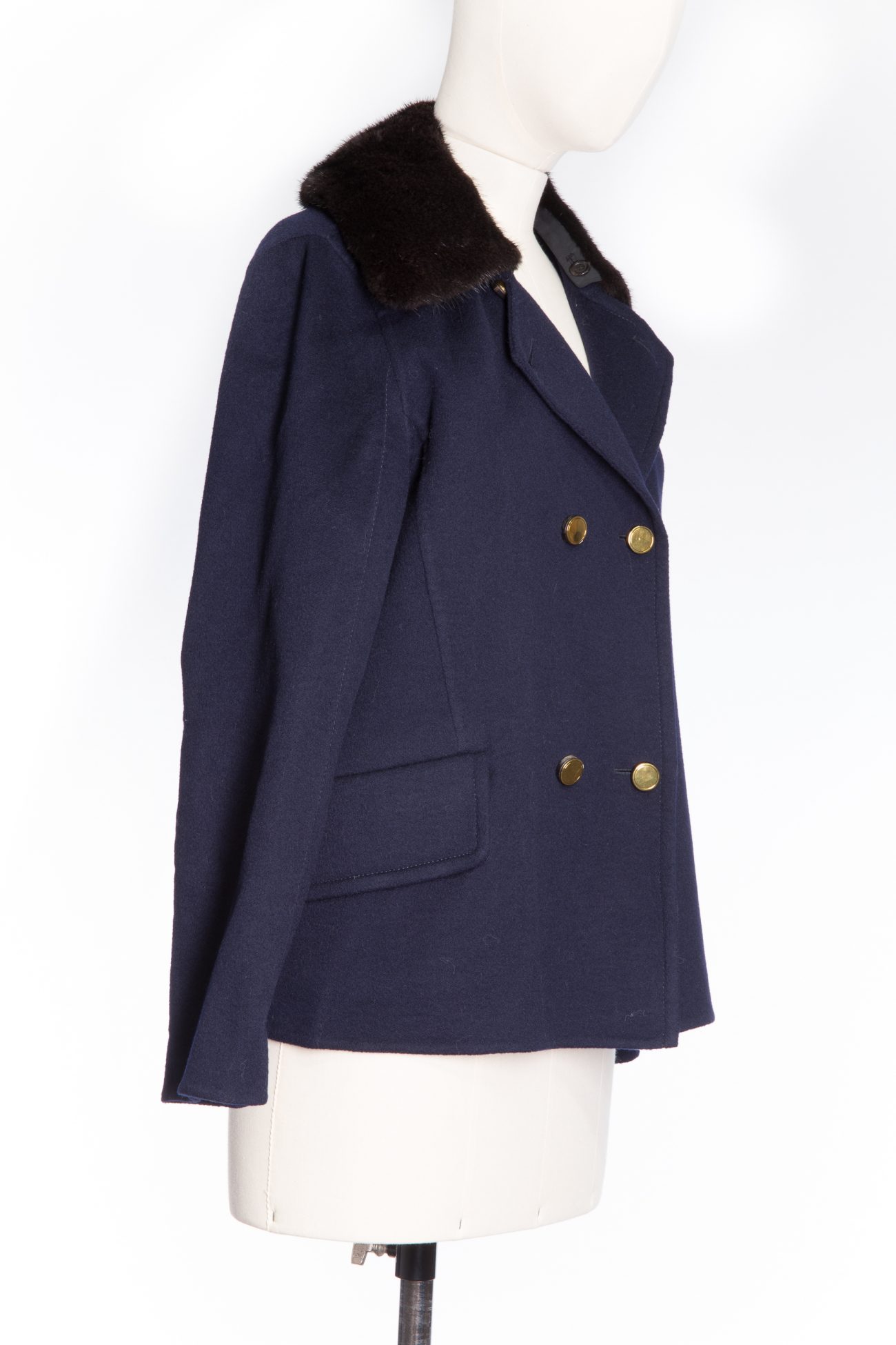 Louis Vuitton Cashmere Jacket with Mink Removable Collar 