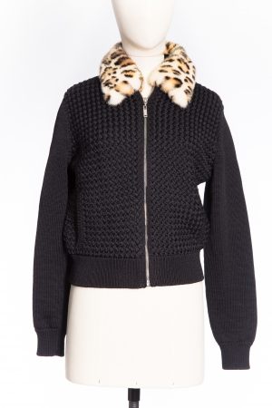 Louis Vuitton Knit Cardigan with removable Mink Collar