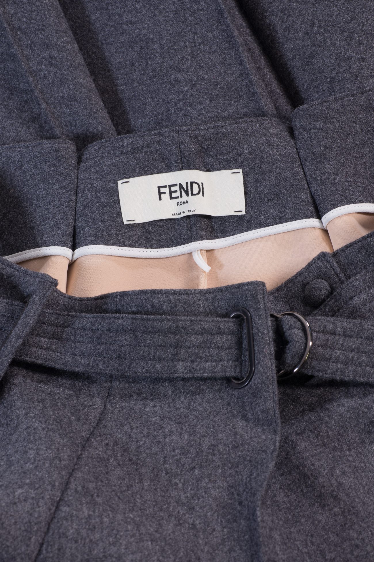 Fendi Lightweight Fleece Wool Pleated Midi Skirt In Grey