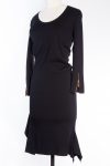 Long Sleeve Black Dress in Cashmere and Silk