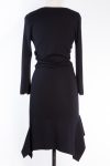 Long Sleeve Black Dress in Cashmere and Silk