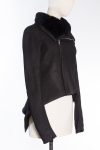 Rick Owens Black Naska asymmetric-hem shearling jacket