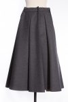 Lightweight Fleece Wool Pleated Midi Skirt In Grey