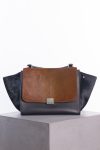 Celine Dark Brown Calf Hair Trapeze Bag