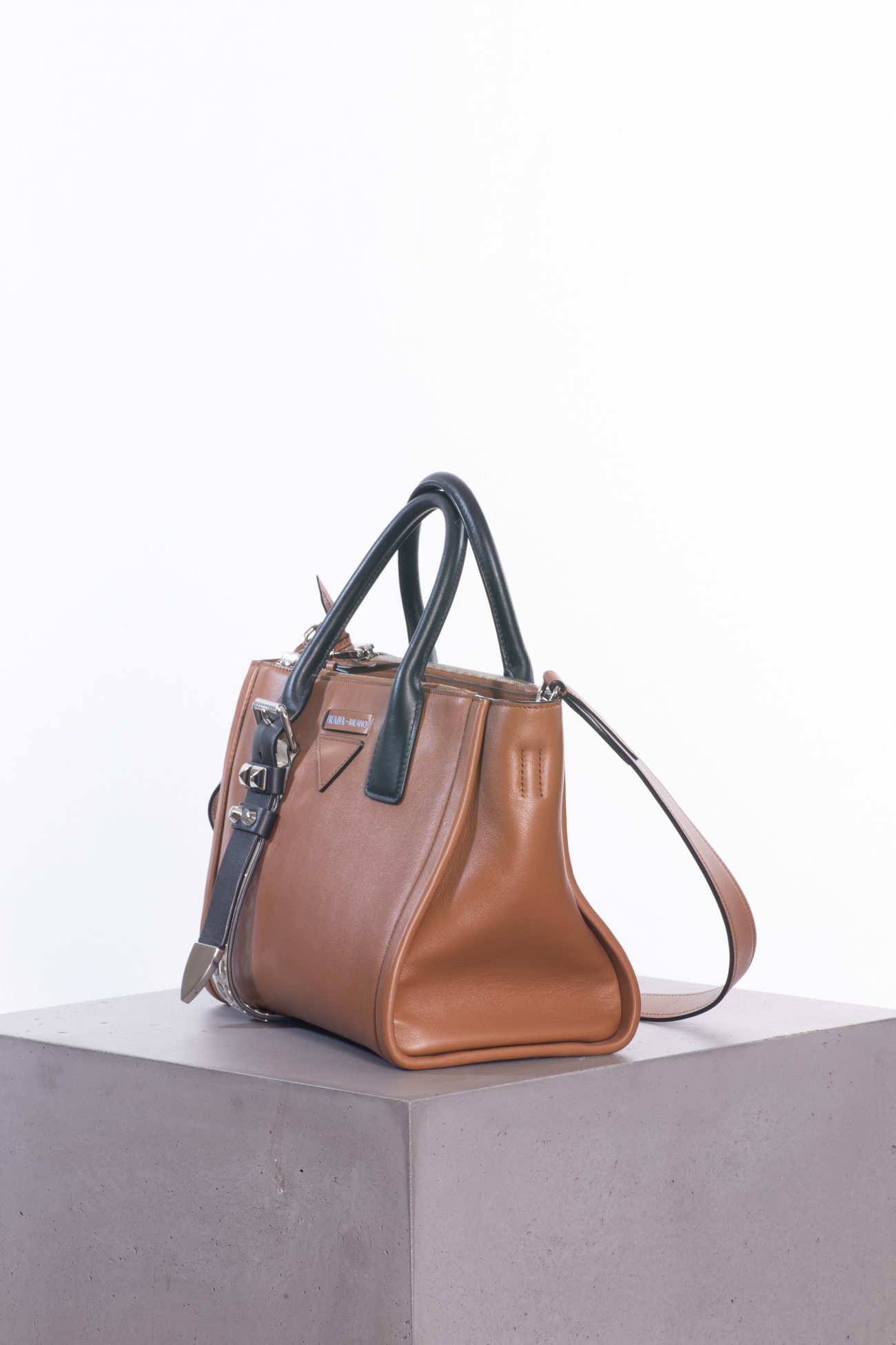 Prada Calfskin Cognac Grace Lux Concept Satchel