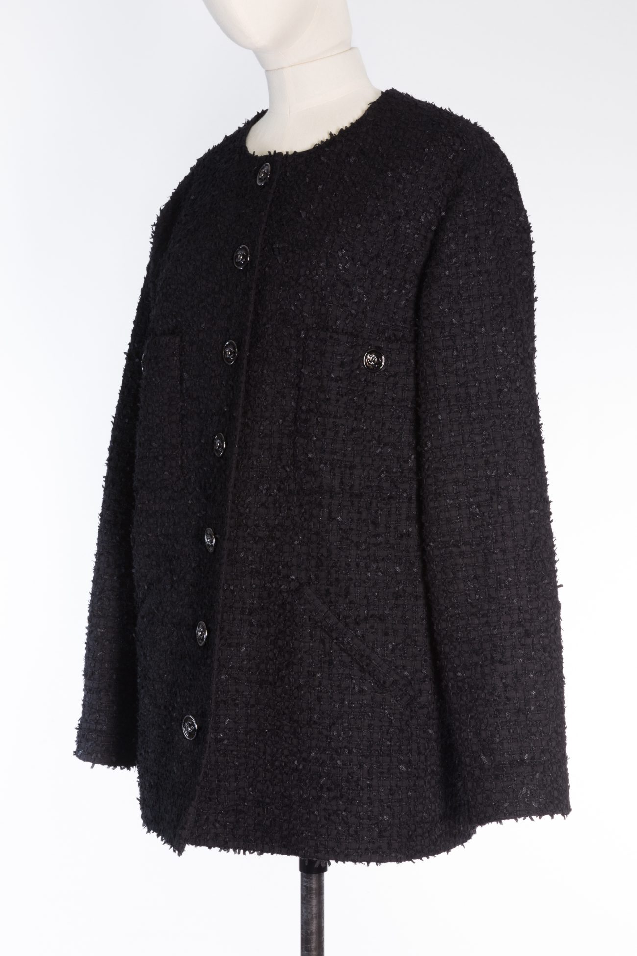 chanel Black Jacket with CC-Logo Buttons
