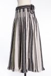 christian dior striped black and white wool skirt