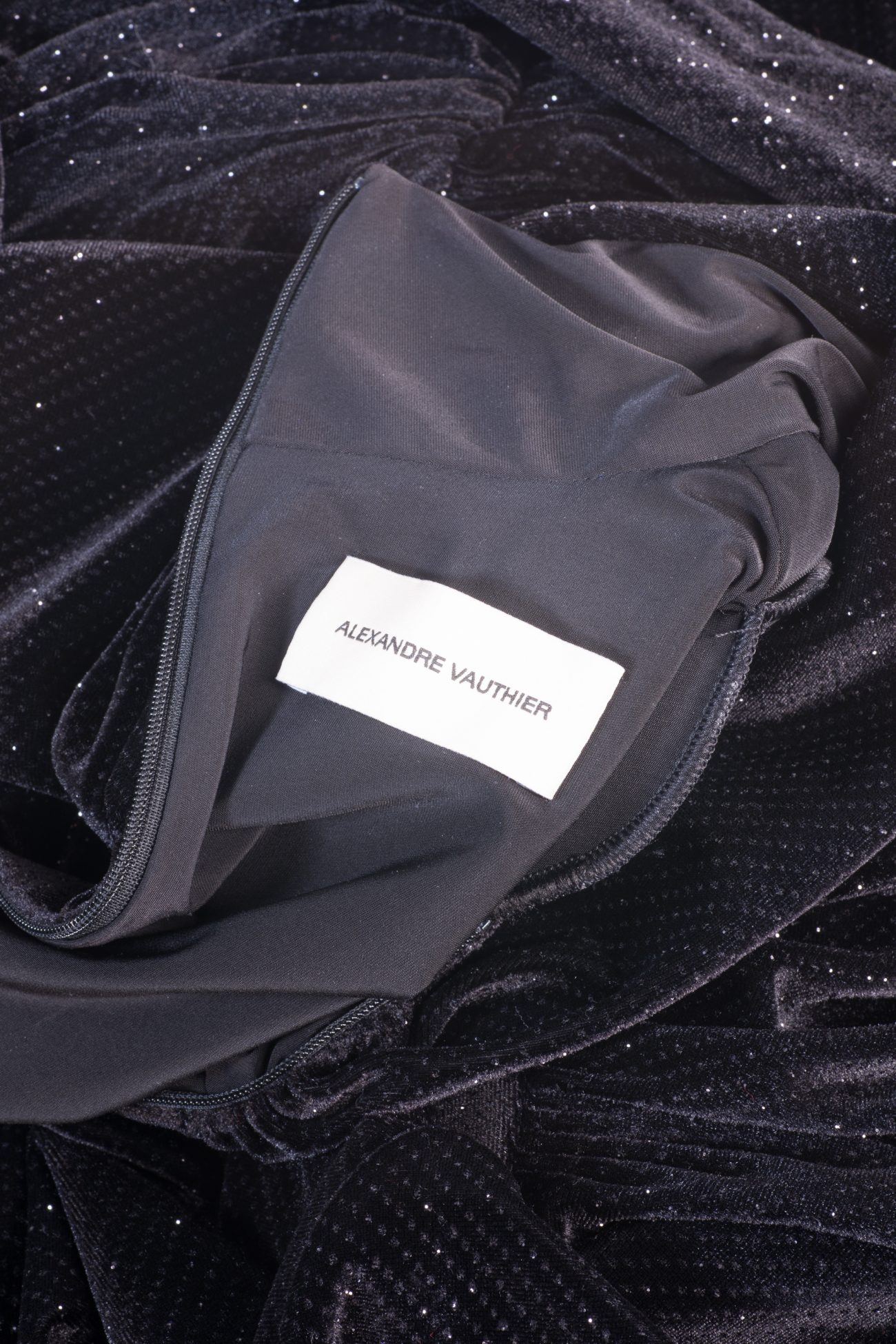 Alexandre Vauthier Ruched Crystal-embellished Stretch-velvet Turtleneck Gown in Black