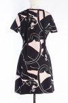 Valentino Panther printed knit tie-neck mid-length dress