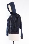 Louis Vuitton Hoodie with vernis leather flower appliqué