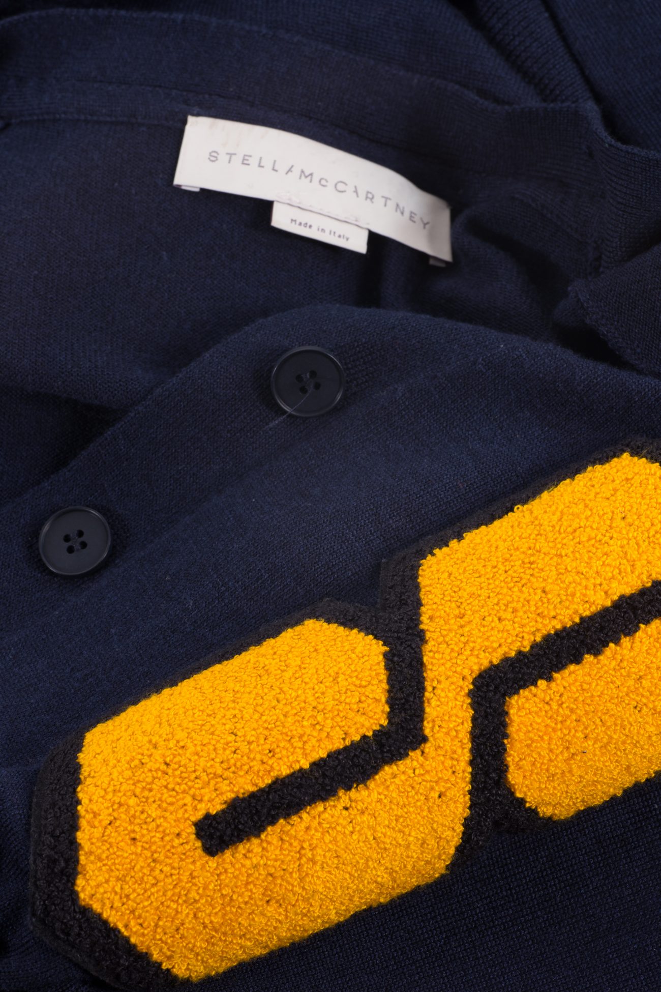 Stella Maccartney Blue Marine Wool Embroidered Cardigan