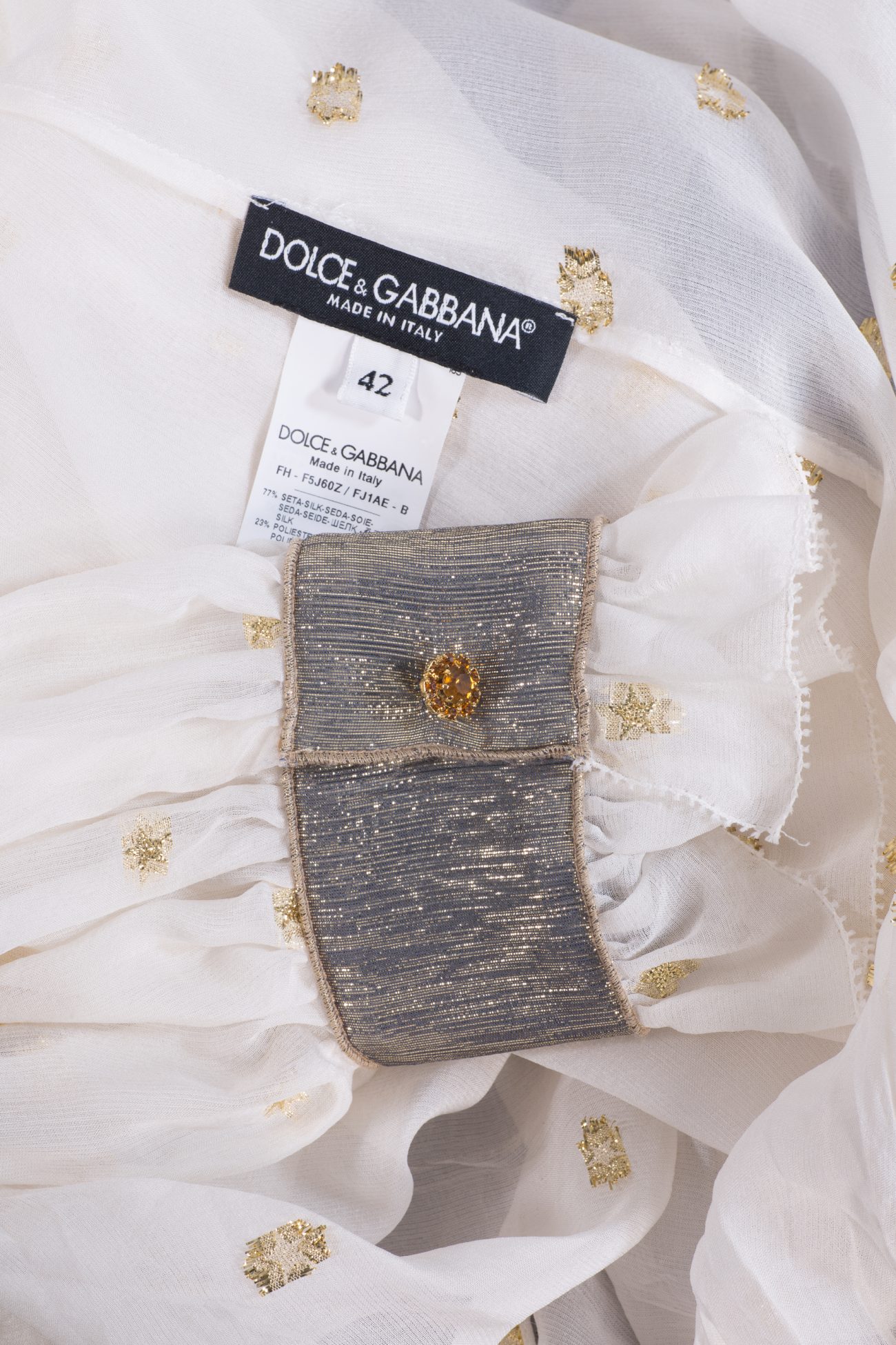 Dolce&Gabbana Pussy-bow fil-coupe silk-blend chiffon blouse