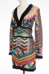 Balmain Multicolor geometric jacquard knit bodycon dress