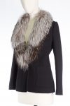 Joseph Black Wool Fur Collar Jacket