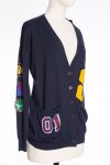 Stella Maccartney Blue Marine Wool Embroidered Cardigan
