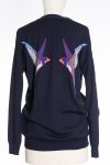 Stella Maccartney Blue Marine Wool Embroidered Cardigan