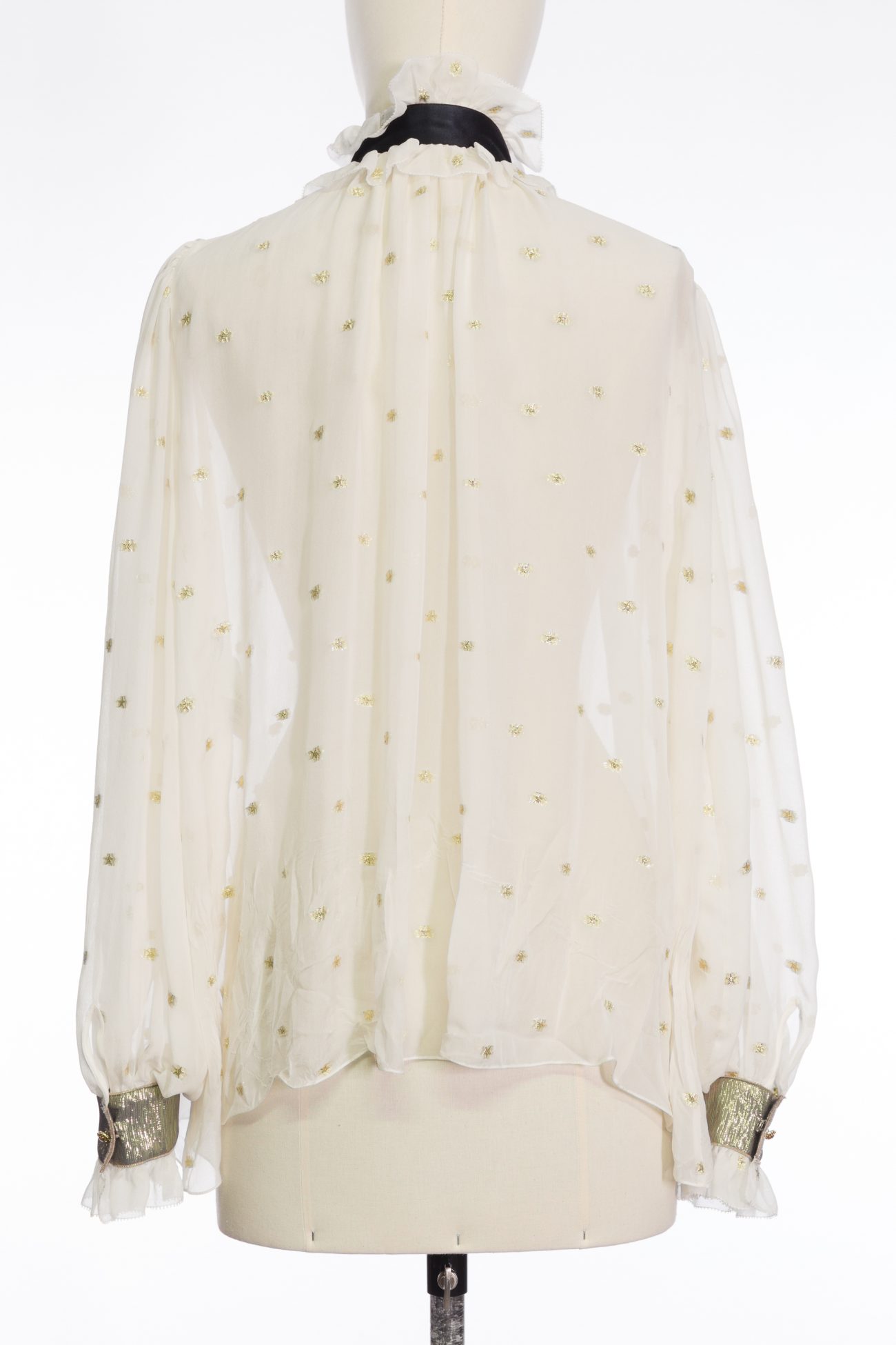 Dolce&Gabbana Pussy-bow fil-coupe silk-blend chiffon blouse