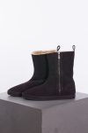 Bottega Veneta Brown suede and shearling boots with signature pattern trims