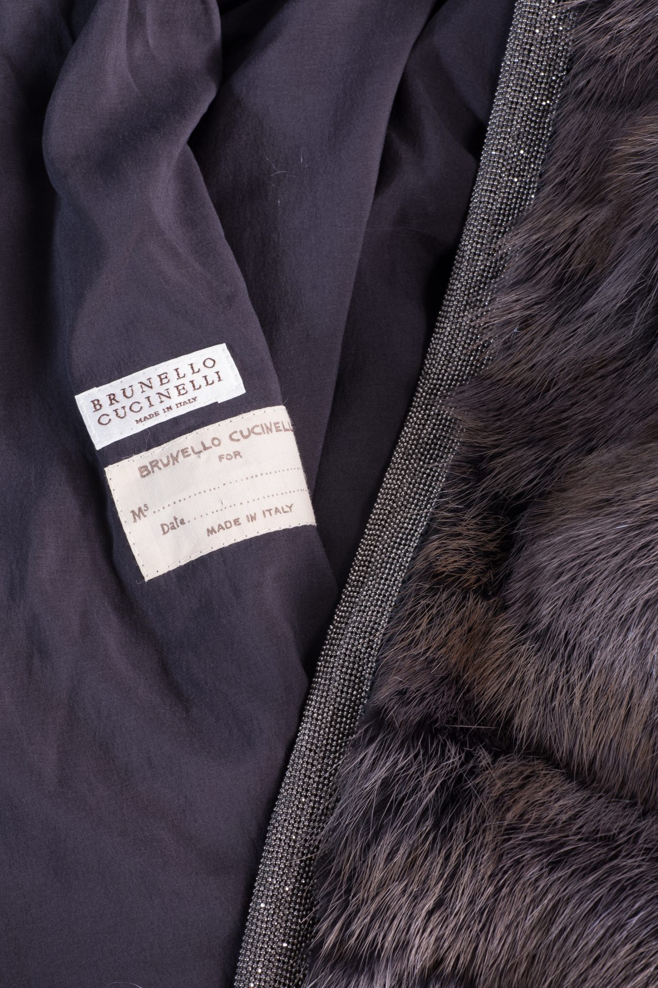 Brunello Cucinelli Mink fur jacket with monili-embellished zip closure