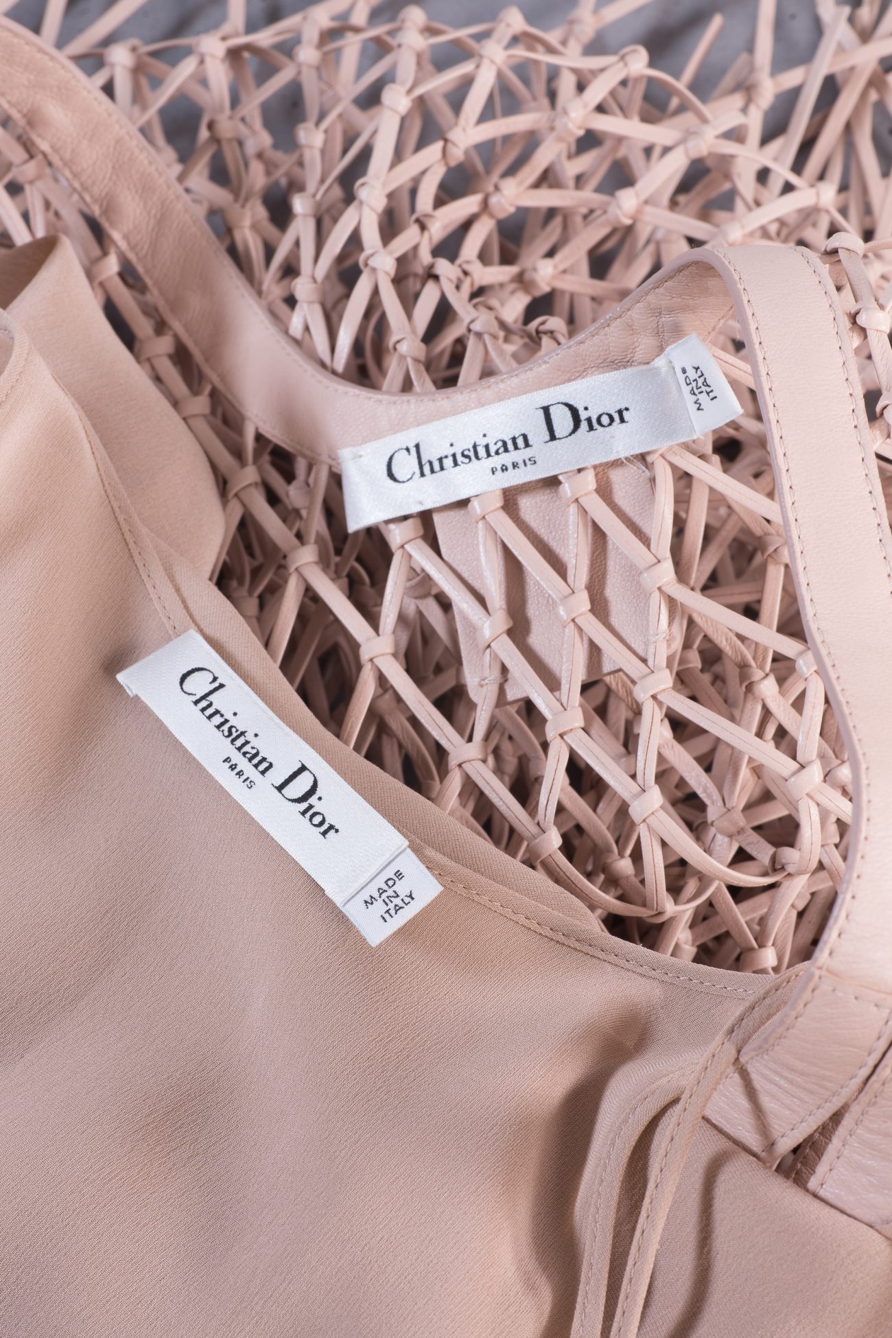 Christian Dior Dress Leather Mesh and silk