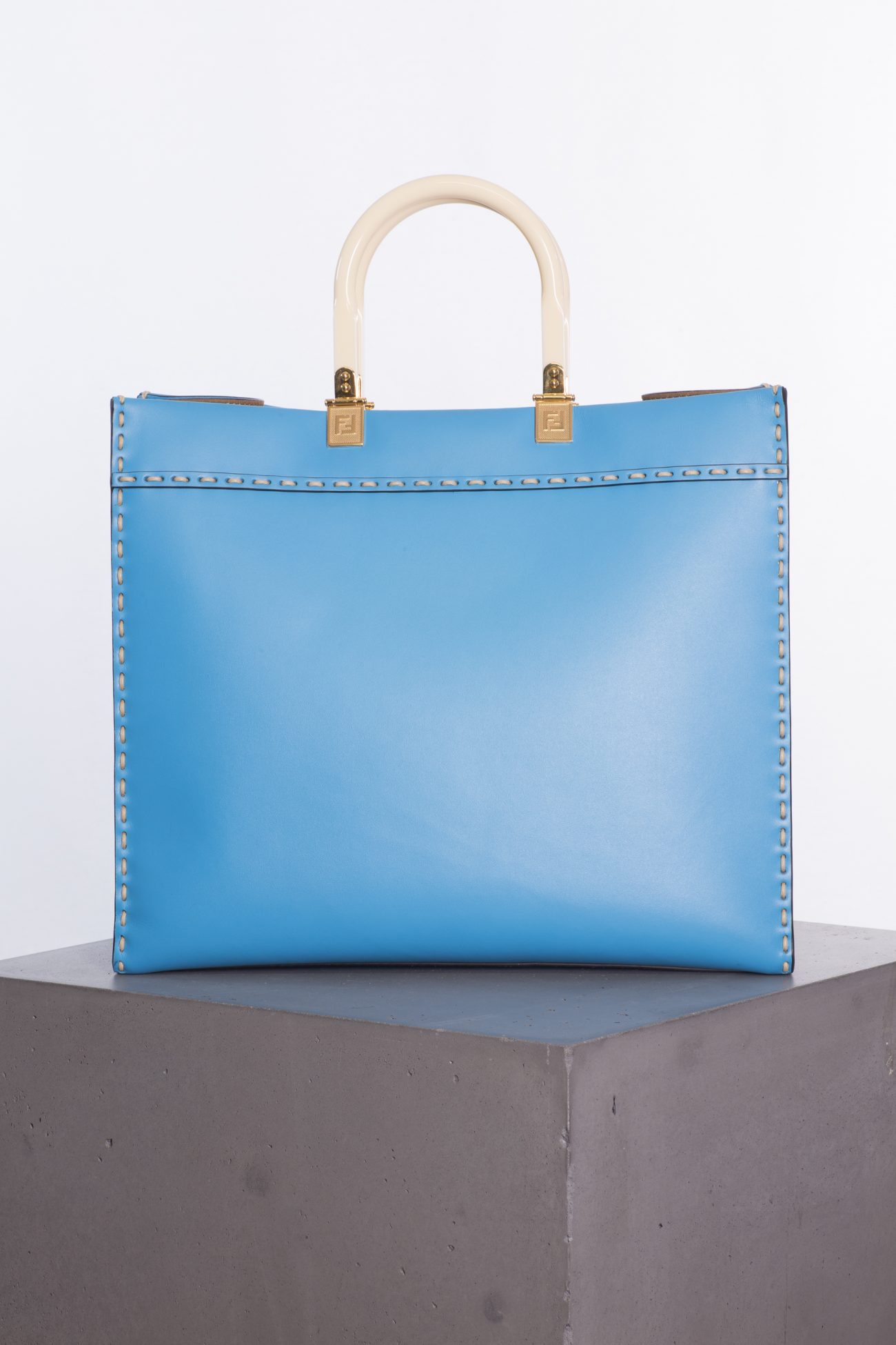 Fendi Sunshine medium blue calf leather bag