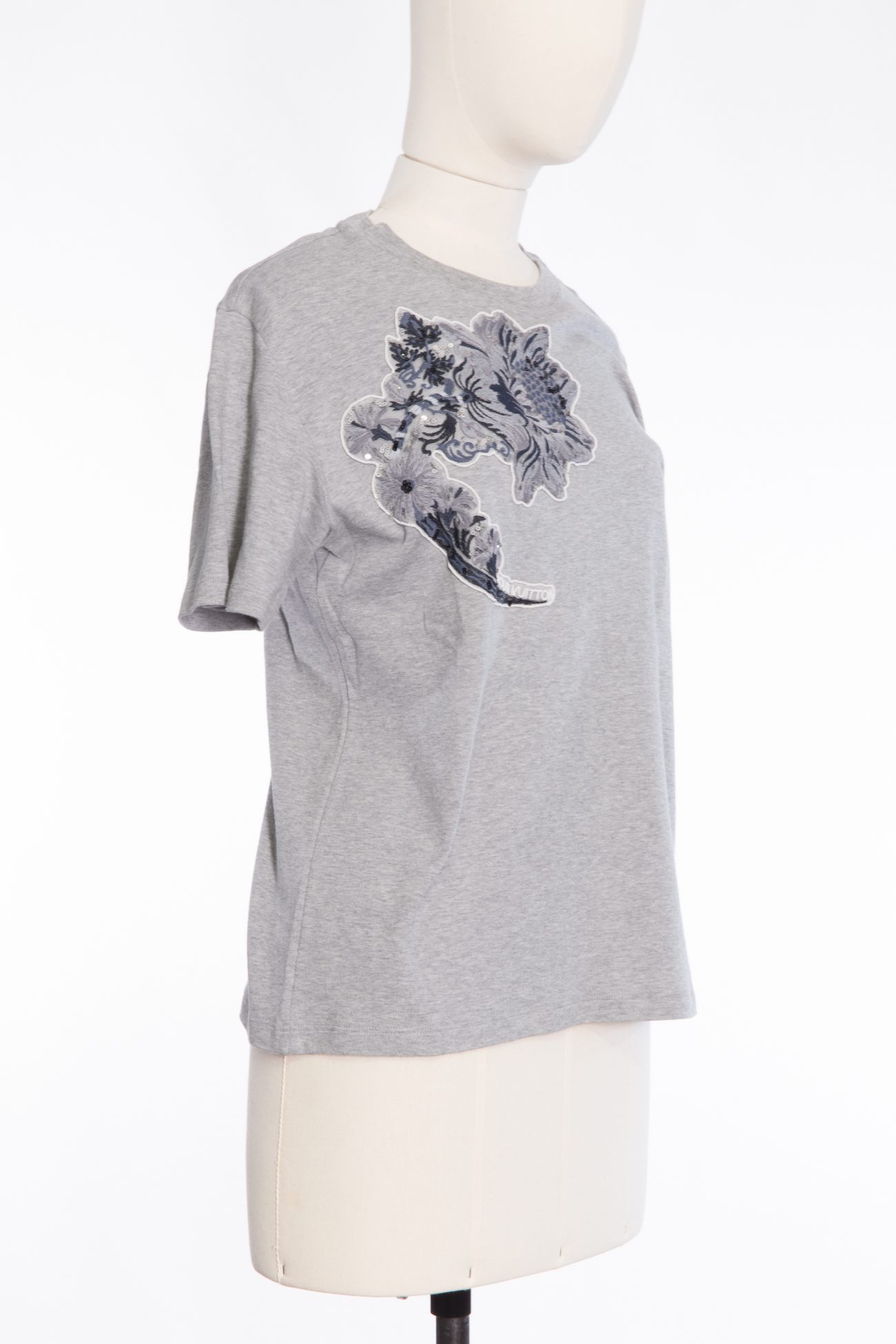 Louis Vuitton Flower embroidered T-shirt in grey 