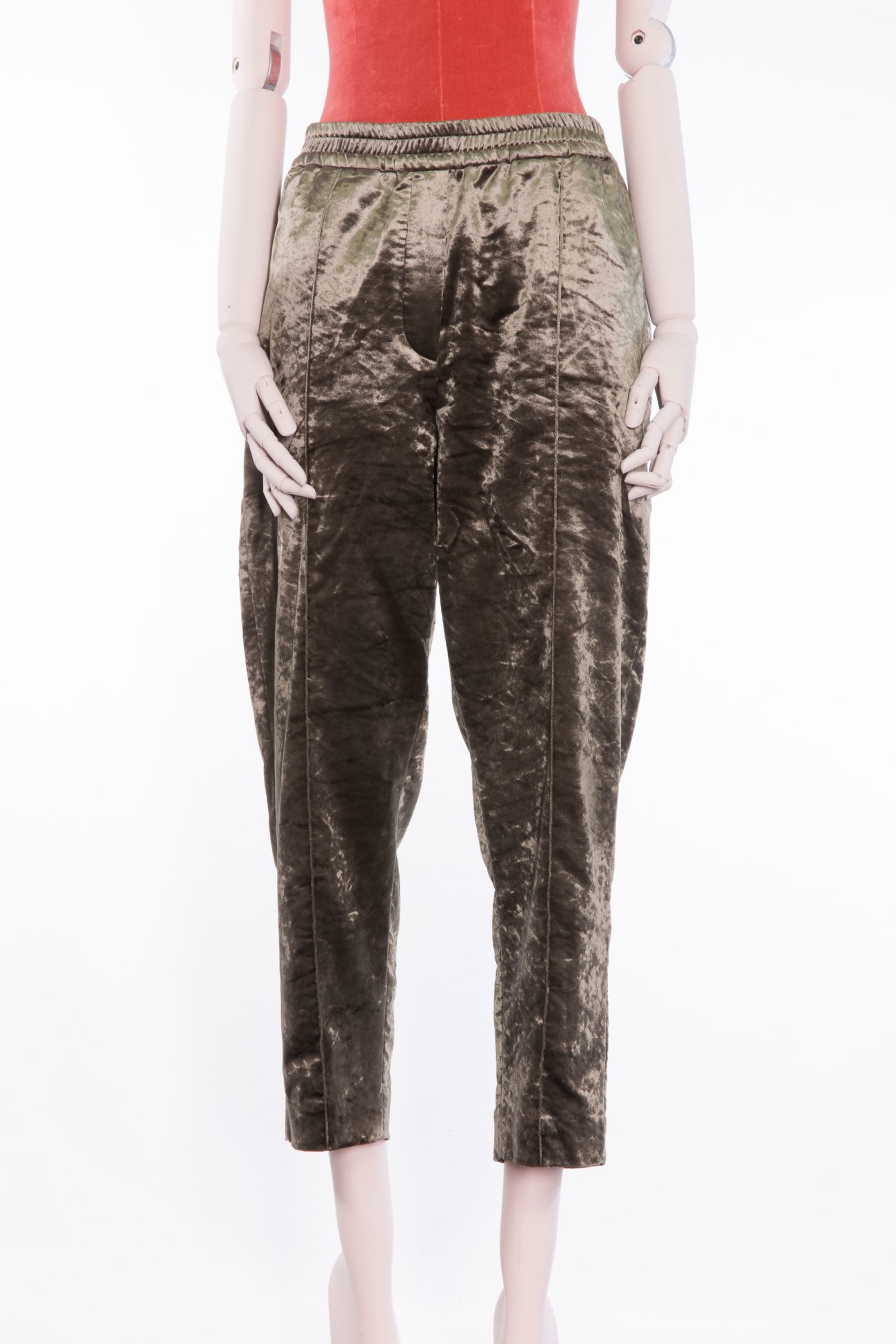 Brunello Cucinelli Cropped velvet-blend tapered pants