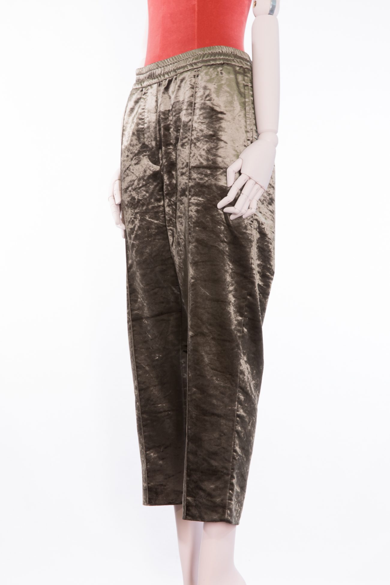 Brunello Cucinelli Cropped velvet-blend tapered pants