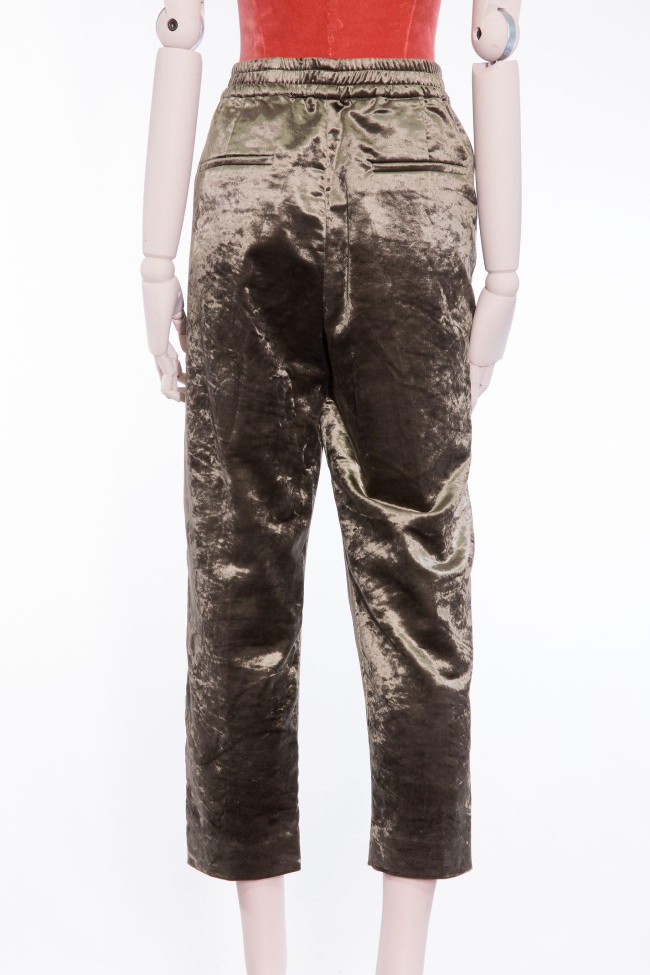 Brunello Cucinelli Cropped velvet-blend tapered pants