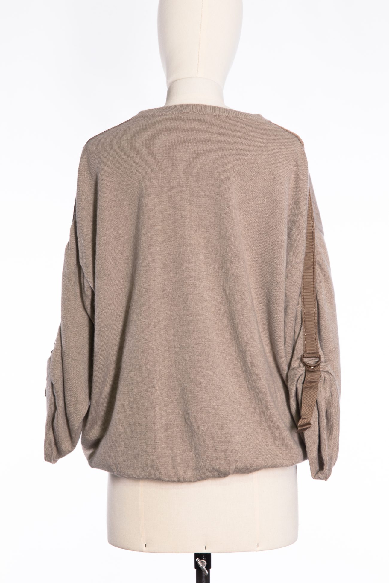 Brunello Cucinelli Cashmere sweater with adjustable grosgrain ribbon