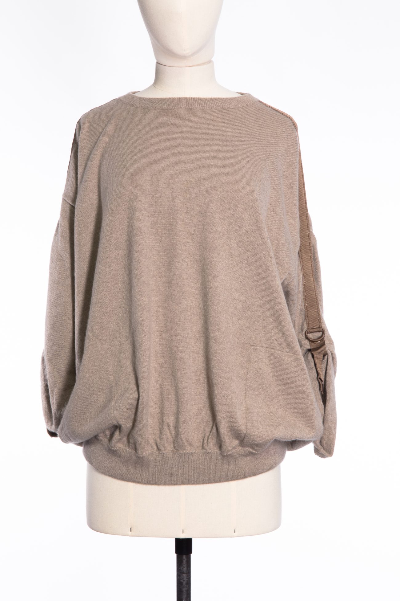 Brunello Cucinelli Cashmere sweater with adjustable grosgrain ribbon
