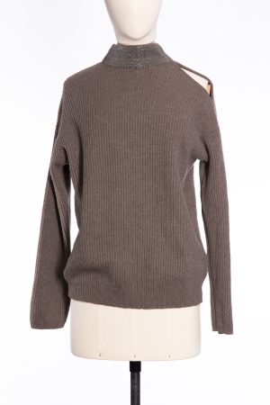 Brunello Cucinelli Cashmere sweater with choker collar