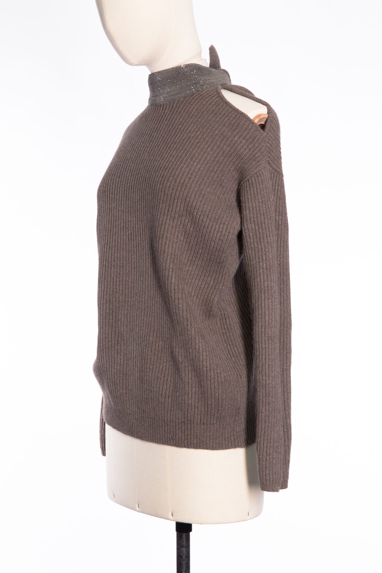 Brunello Cucinelli Cashmere sweater with choker collar