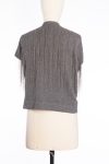 Brunello Cucinelli Cashmere sleeveless top with monili hanging swing beaded fringe