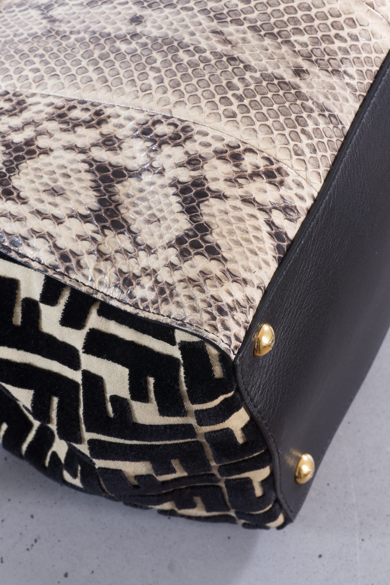 Fendi 2Jours python Zucca velvet bag
