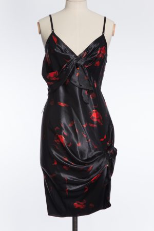 Alexander Wang, Rose printed slip dress in black