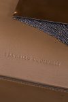 Brunello Cucinelli Brown leather bag with monili beads