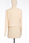 Brunello Cucinelli Cream wool crepe asymmetric hem cropped blazer