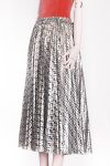 Fendi Pleated accents midi length silver skirt
