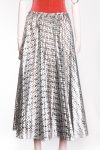 Fendi Pleated accents midi length silver skirt