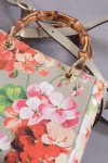 Gucci Multicolor printed blooms leather mini bamboo tote