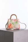 Gucci Multicolor printed blooms leather mini bamboo tote