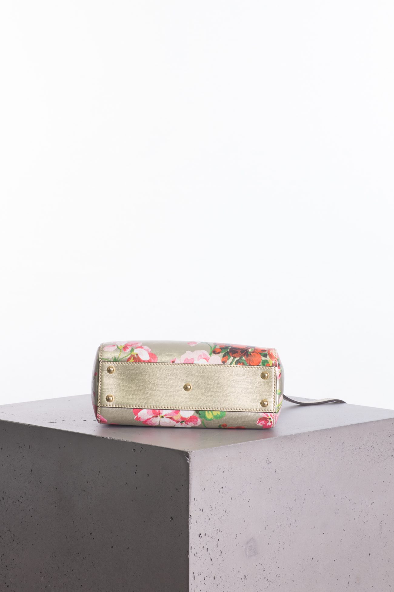 Gucci Multicolor printed blooms leather mini bamboo tote