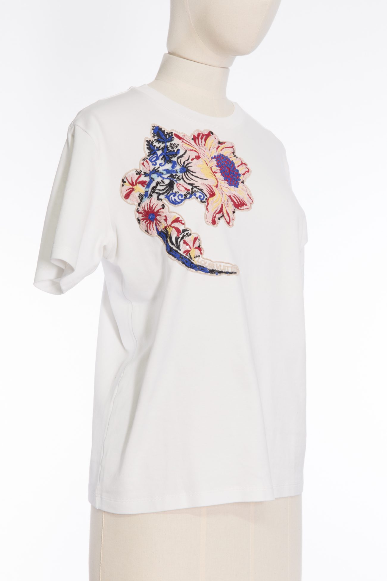 Louis Vuitton Flower embroidered T-shirt in white