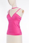Versace Viscose blend knit crop top in pink