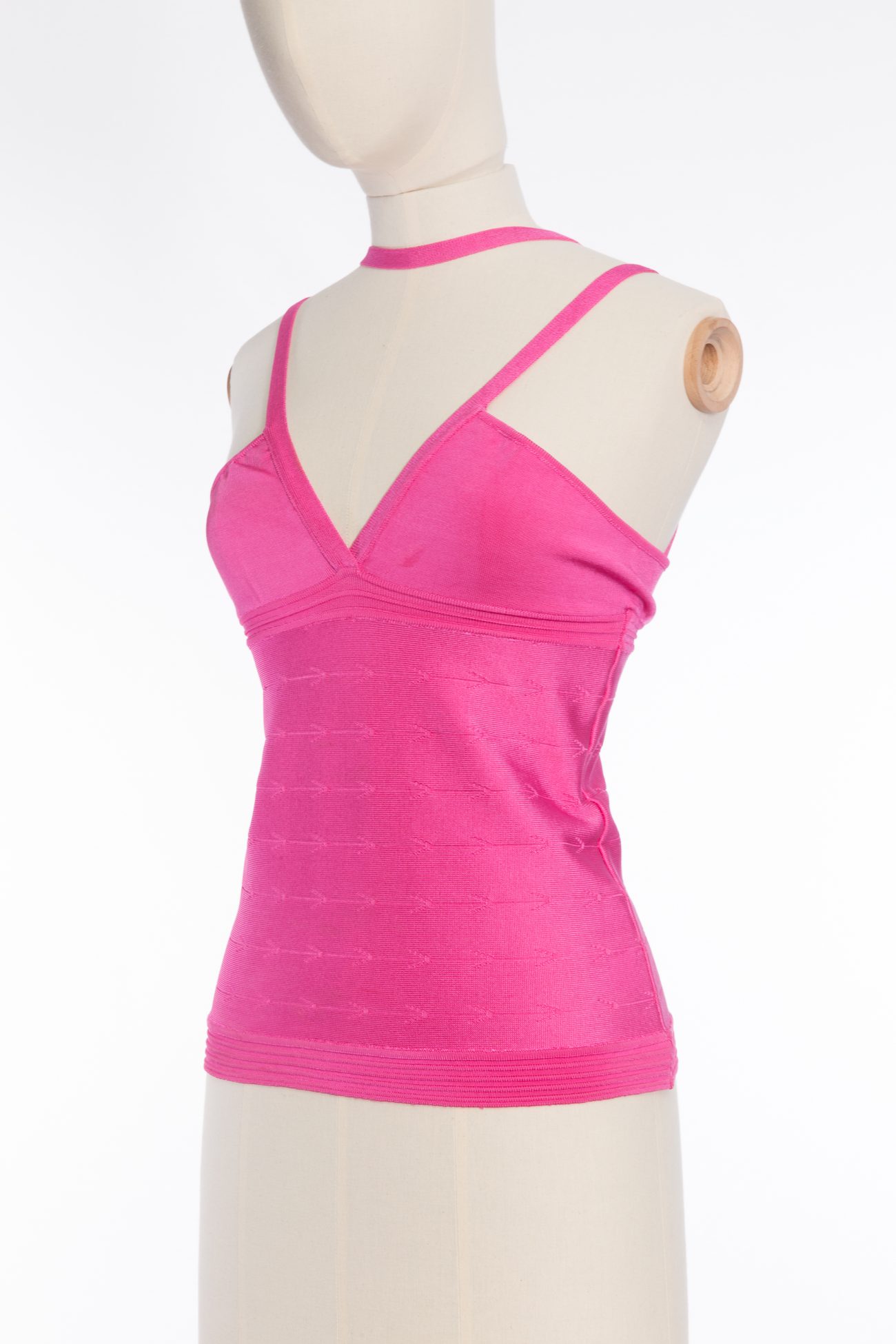 Versace Viscose blend knit crop top in pink